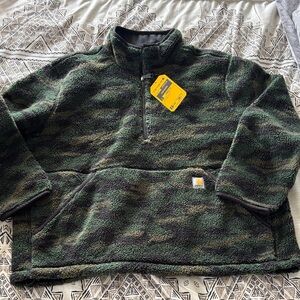 Carhartt Green Camouflage Fleece Jacket